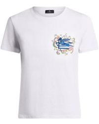 Etro - Pegaso Embroidered Crewneck T-Shirt - Lyst
