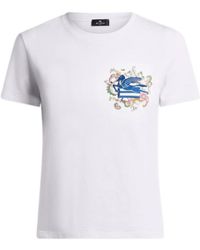 Etro - Pegaso Embroidered Crewneck T-Shirt - Lyst