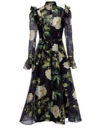Leo - Katrina Floral Linen-Blend Midi Dress - Lyst