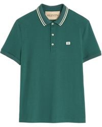 Valentino - Vlogo Embroidered Short-Sleeved Polo Shirt - Lyst