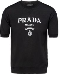 Prada - Logo Round-Neck Sweater - Lyst