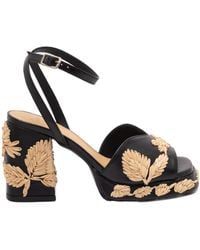 Castañer - Castañer Vasilia Embroidered Heeled Sandals - Lyst