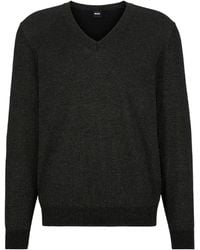 BOSS - V-Neck Knit Sweater - Lyst