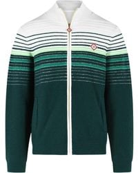 CASABLANCA - Boucle Striped Zip Up Jacket - Lyst