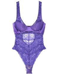 Versace - Lace-Detail Bodysuit - Lyst