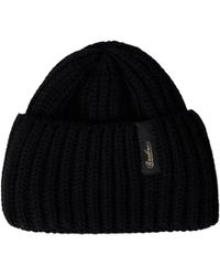 Borsalino - Logo Patch Ribbed Knitted Beanie - Lyst