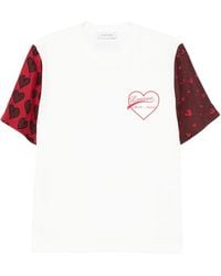 Lanvin - Heart-Print Short-Sleeve T-Shirt - Lyst