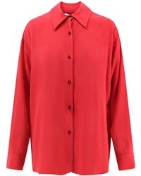 Alysi - Pointed-Collar Silk Shirt - Lyst