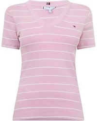 Tommy Hilfiger - Pure Cotton Striped T-Shirt - Lyst