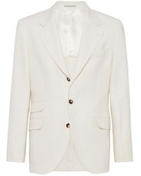 Brunello Cucinelli - Single-Breasted Long Sleeved Blazer - Lyst