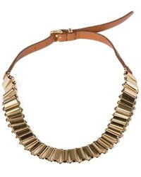 Miu Miu - Metal And Leather Necklace - Lyst