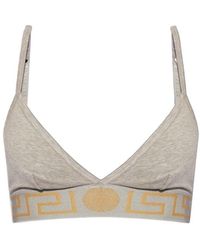 Versace - Triagngle Cup Logo Band Bra - Lyst