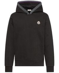 Moncler - Brushed Cotton Logo Hoodie - Lyst