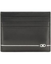 Ferragamo - Ferragamo Logo Stripe Card Holder Wallet - Lyst