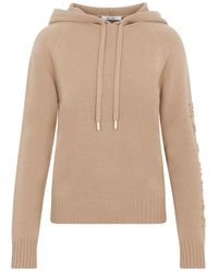 Max Mara - Drawstring Long-Sleeved Knitted Hoodie - Lyst
