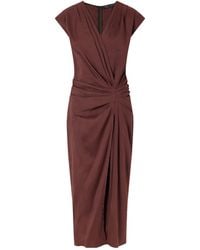 Proenza Schouler - Gathered Linen-Blend Midi Dress - Lyst