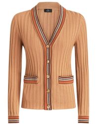 Etro - V-Neck Long Sleeved Cardigan - Lyst