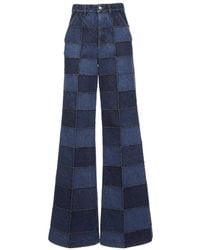 Chloé - Chloé Patchwork Wide-Leg Jeans - Lyst