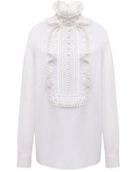 Valentino - Broderie Anglaise-Panel Shirt - Lyst