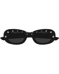 McQueen - Eyewear Oval Frame Studded Sunglasses - Lyst