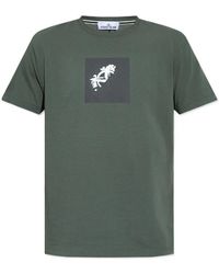 Stone Island - Logo Printed Crewneck T-Shirt - Lyst