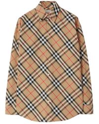 Burberry - Cotton Check Relaxed Shirt - Lyst