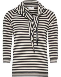 Max Mara - Fenice Striped 3/4-Sleeve Scarf Sweater - Lyst