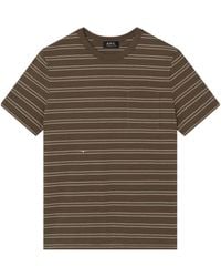 A.P.C. - Striped Crewneck T-Shirt - Lyst