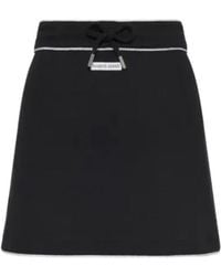 Marine Serre - Light Ribbeb Jersey Drawstring-Waist Mini Skirt - Lyst