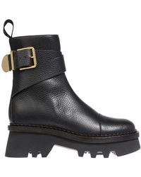 Chloé - Zipper Thick-Soled Short Boots - Lyst