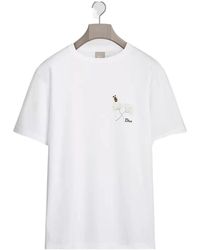 Dior - T-Shirt With Flower Bee Embroidery, Relaxed Fit - Lyst