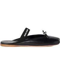 Miu Miu - Bow-Detailed Slip-On Sandals - Lyst