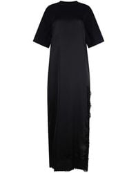 MSGM - Logo-Print T-Shirt Maxi Dress - Lyst