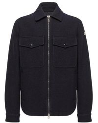 Moncler - Zip-Up Wool Shirt Jacket - Lyst