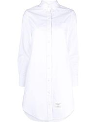 Thom Browne - Crinkled Curved Hem Shirt Dress - Lyst