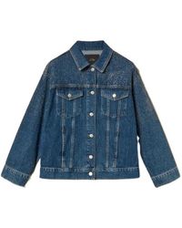 Twinset - Rhinestone-Embellished Denim Jacket - Lyst