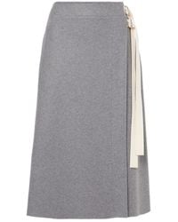 Jil Sander - Wool-Blend Wrap Skirt - Lyst