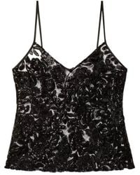 Golden Goose - Floral Seqin Embellished V-Neck Top - Lyst