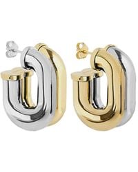 Rabanne - Two-Toned Hoop Earrings - Lyst