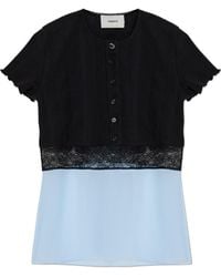 Coperni - Lace-Panelled Blouse - Lyst