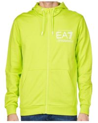 EA7 - Logo Printed Hooded Sweater - Lyst