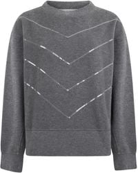 Peserico - Sequin-Embellished Long Sleeved Sweatshirt - Lyst