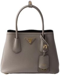 Prada - Double Small Saffiano Leather Bag - Lyst