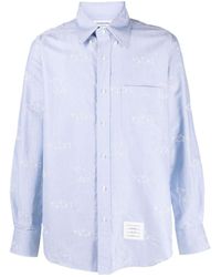 Thom Browne - Animal-Embroidered Long-Sleeve Shirt - Lyst