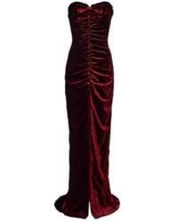 Alessandra Rich - Bow-Knot Pleated Velvet Dress - Lyst