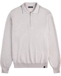 Fay - Zip-Collar Wool Polo Shirt - Lyst