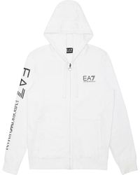 EA7 - Logo Printed Hooded Casual Jacket - Lyst