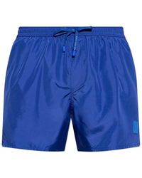 Balmain - Logo Patch Drawstring Swim Shorts - Lyst