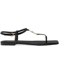 Versace - Medusa-Plaque Square Open Toe Sandals - Lyst