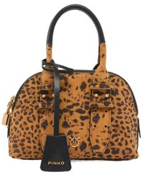 Pinko - Leopard Patterned Zip-Up Tote Bag - Lyst